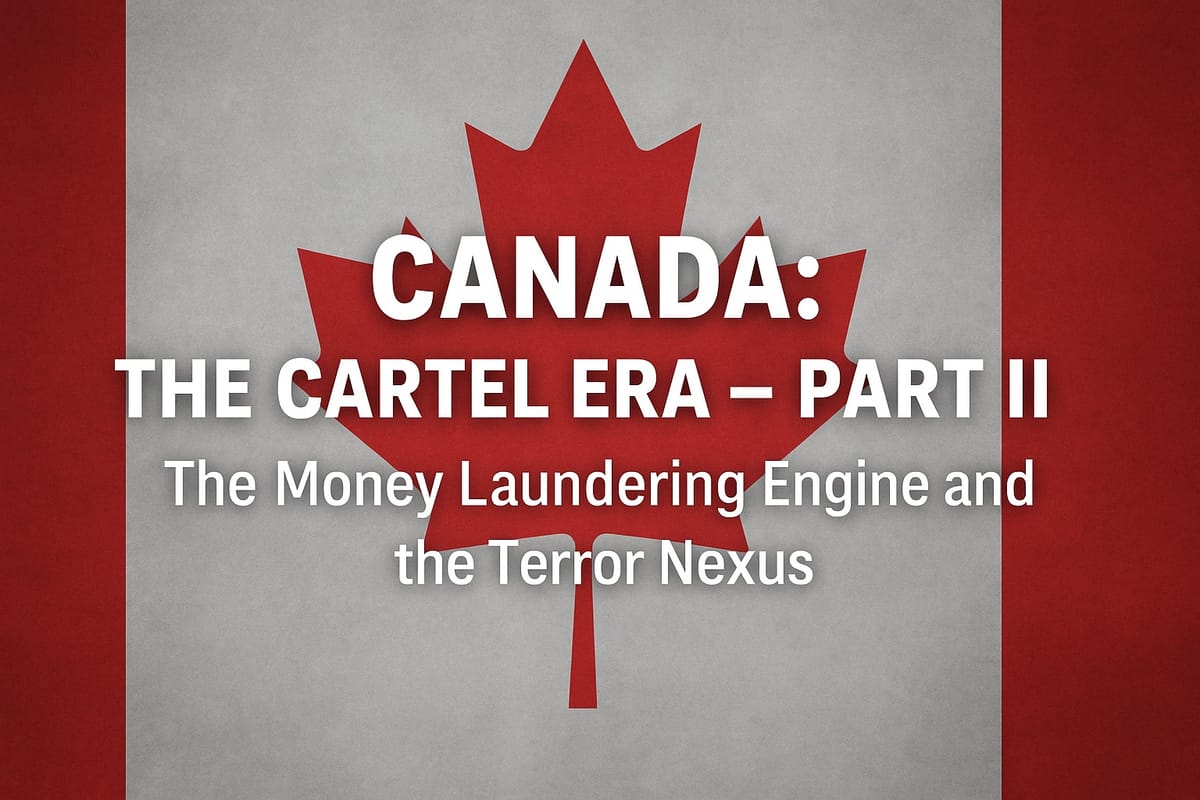 Canada: The Cartel Era – Part II - The Money Laundering Engine and the Terror Nexus